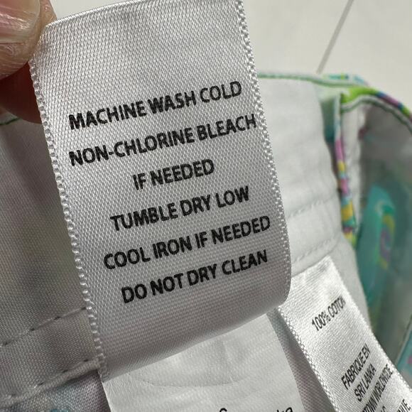 Lilly Pulitzer Shorts Women 0 Blue Green Buttercup Scalloped Hem Preppy Colorful - Picture 6 of 12